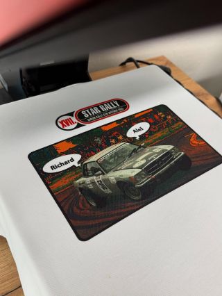 Výroba triček pro @alesmacala a @rnesvadba na letošní @barumczechrally 🚗 S jejich Mercedesem je najdete ve startovním poli...